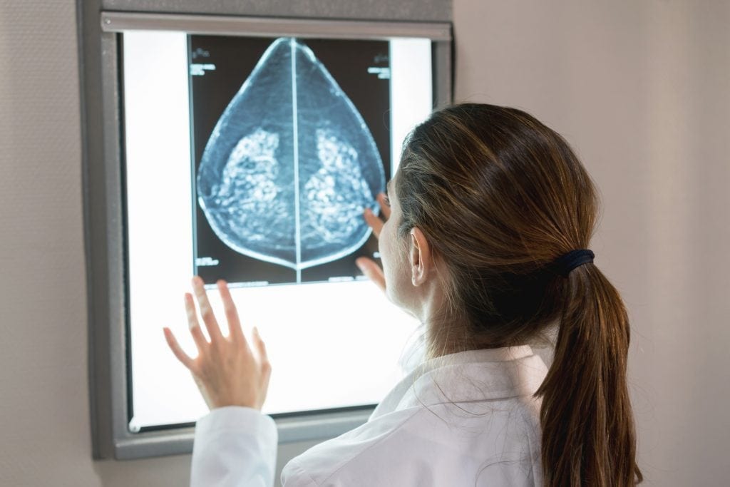 Doctor Looking At A Breast Cancer Scan