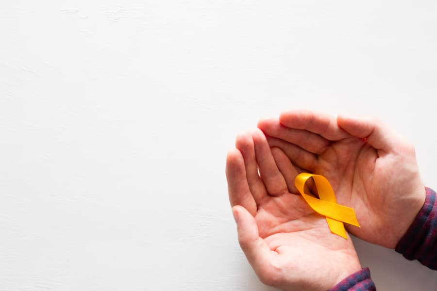 Yellow Ribbon For Sarcoma Cancer
